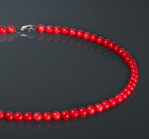 Ожерелье из кораллов к-к700-40с: красный коралл, серебро 925°