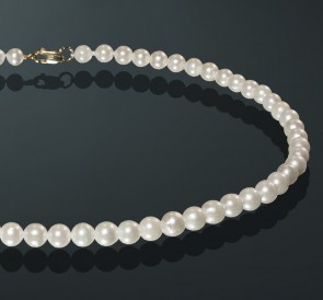 Ожерелье из жемчуга Акойя мб650-40з: белый морской жемчуг, золото 585°